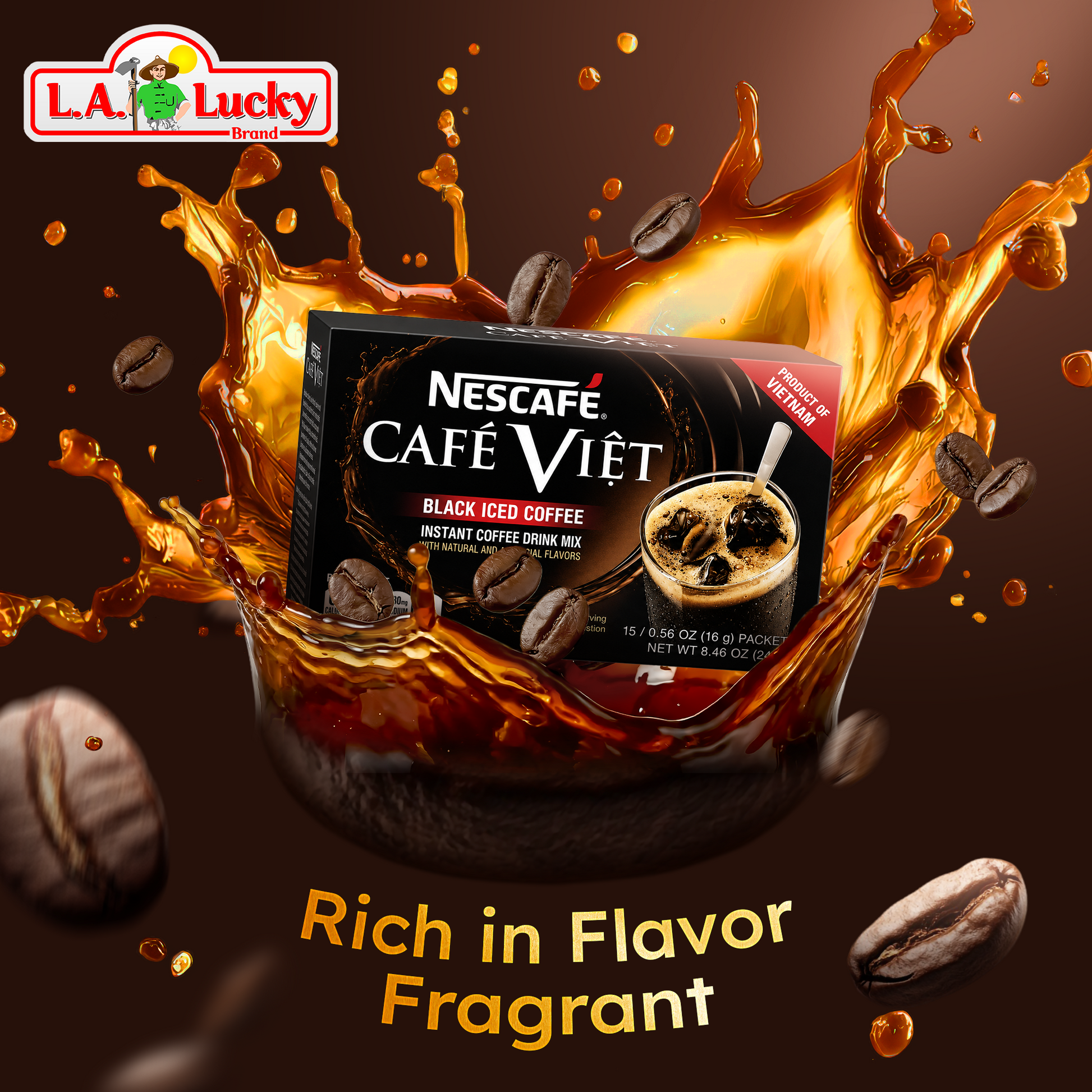 Rich Vietnamese coffee splash with NESCAFÉ Café Việt
