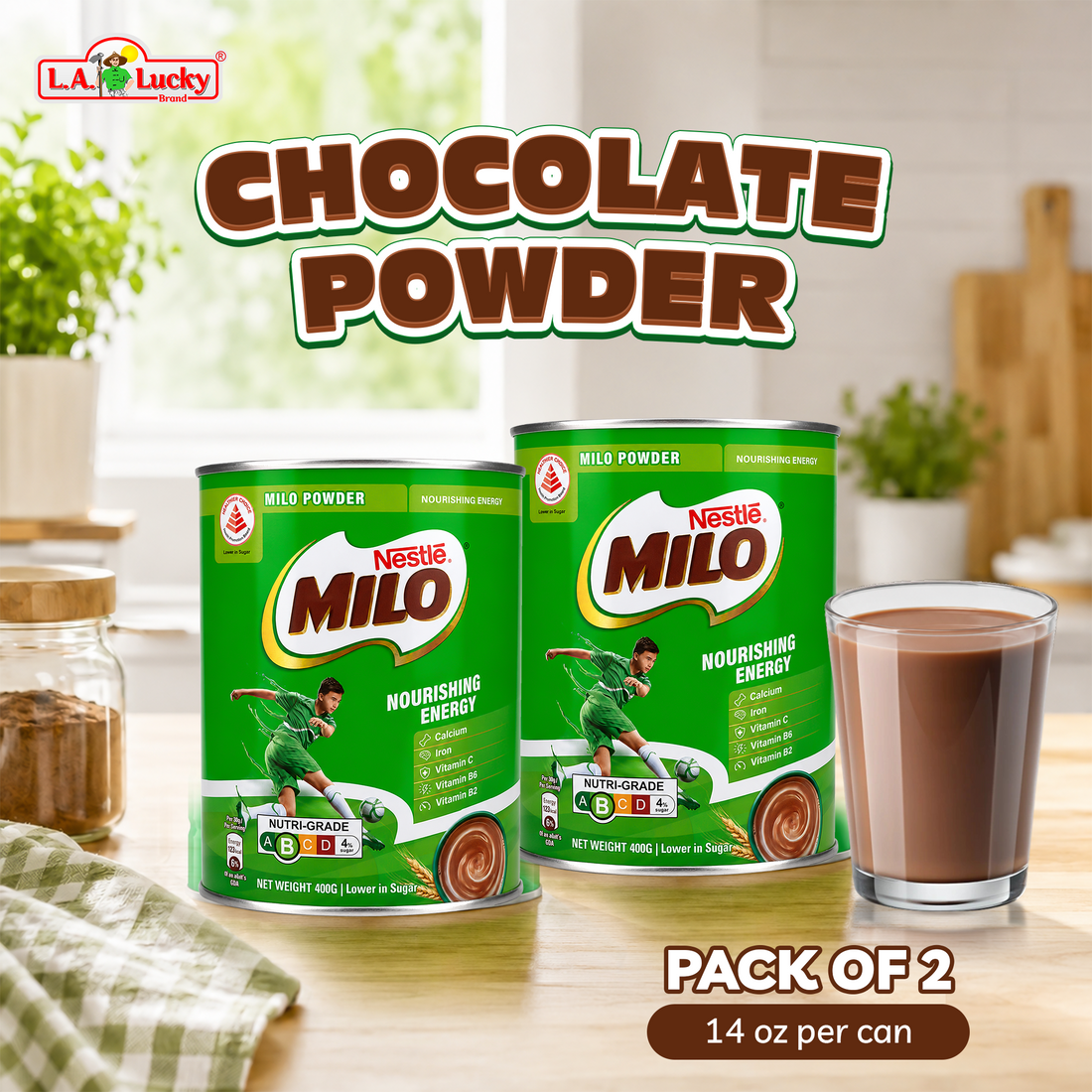 Nestle MILO chocolate malt powder drink, 14 oz can