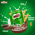 Nestle MILO chocolate malt powder drink with cocoa, milk, and malted barley