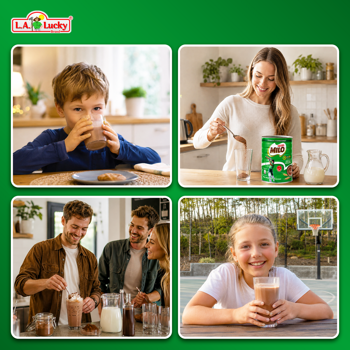 Nestle Milo chocolate malt powder drink serving ideas