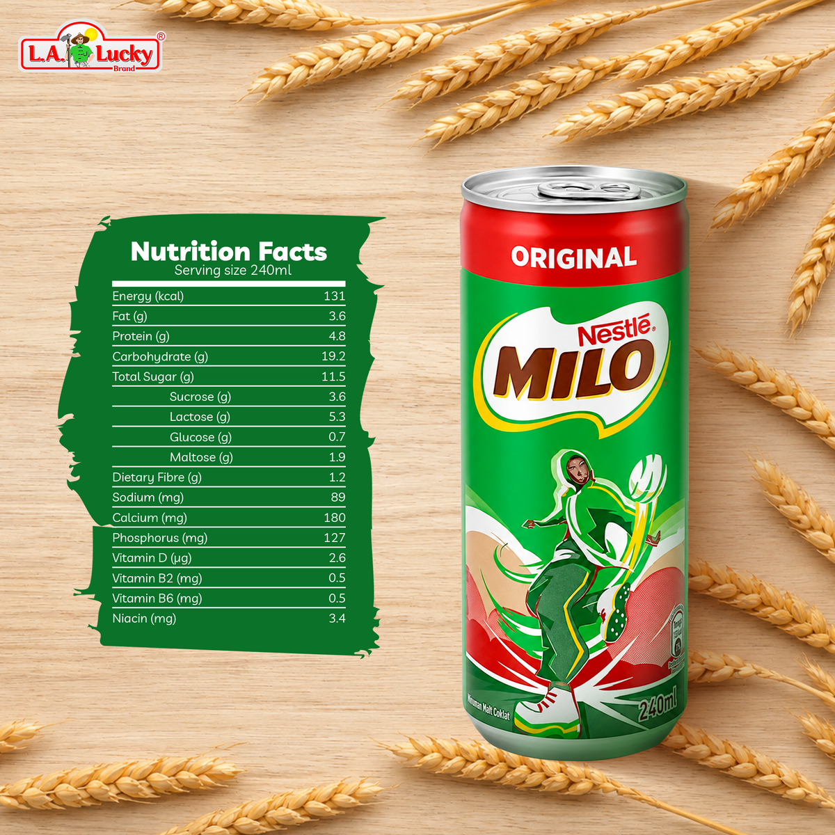 Nestle MILO ready-to-drink chocolate malt beverage nutrition facts