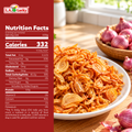 Nutrition information graphic for fried red onion