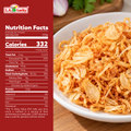 Nutrition information graphic for fried red onion