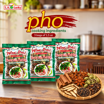 Nong Phu Pho Bac spices, three 1.5 oz bags