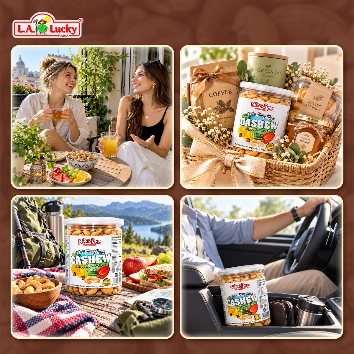 Nong Phu roasted salted cashews for sharing gifting and travel
