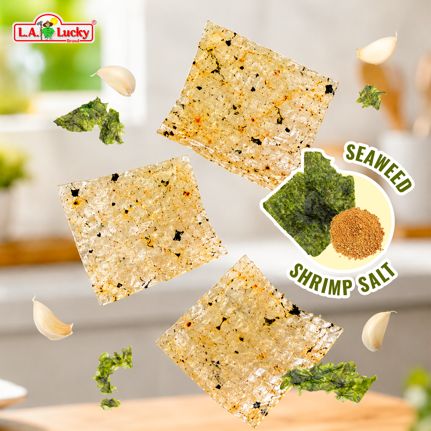 Nong Phu seasoned seaweed rice paper pieces