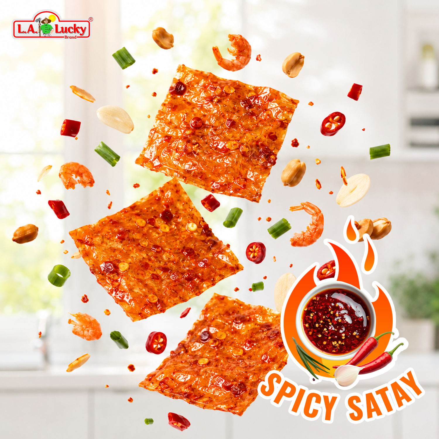 Nong Phu spicy shrimp satay rice paper pieces