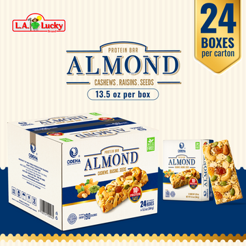 ODEHA Almond Protein Bar (High Protein Snack with Nuts & Seeds) - 12 Bars Box –  Case of 24 Boxes