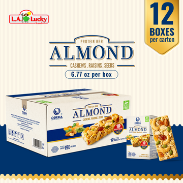 ODEHA Almond Protein Bar (High Protein Snack with Nuts & Seeds) - 6 Bars Box –  Case of 12 Boxes