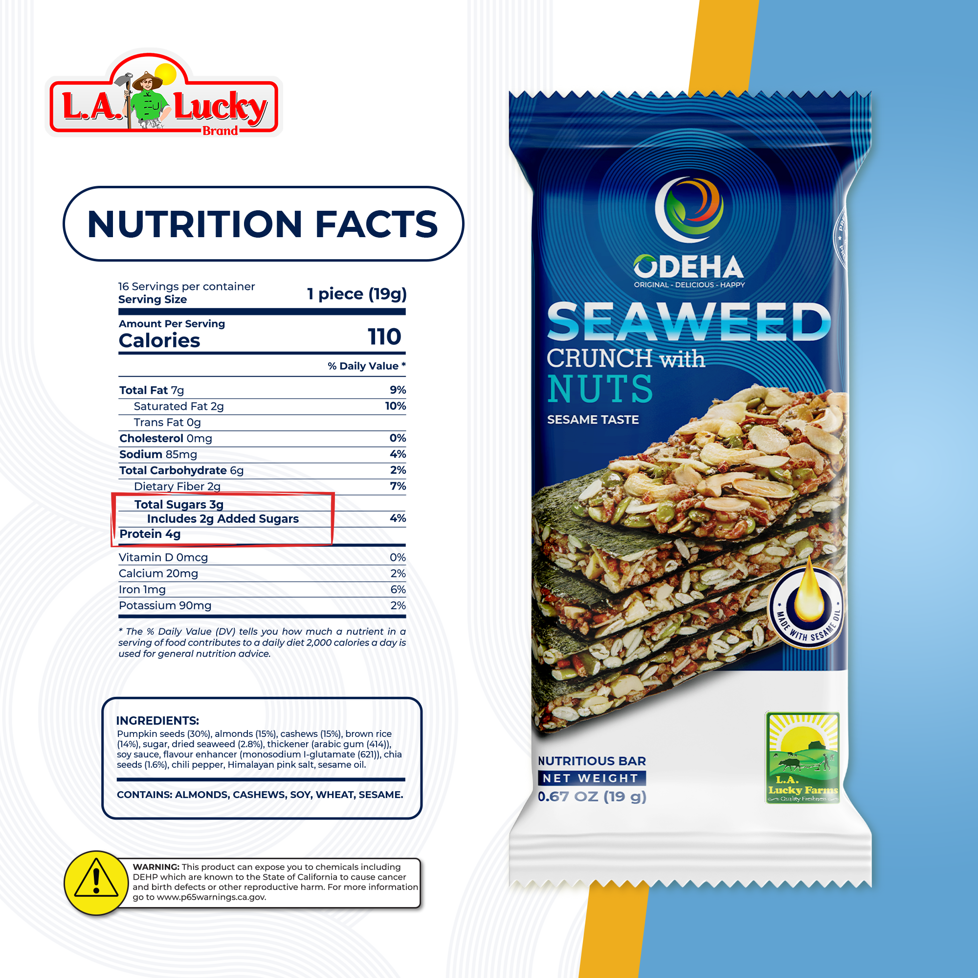 ODEHA Seaweed Crunch with Nuts - Sesame Taste – L.A. Lucky Global