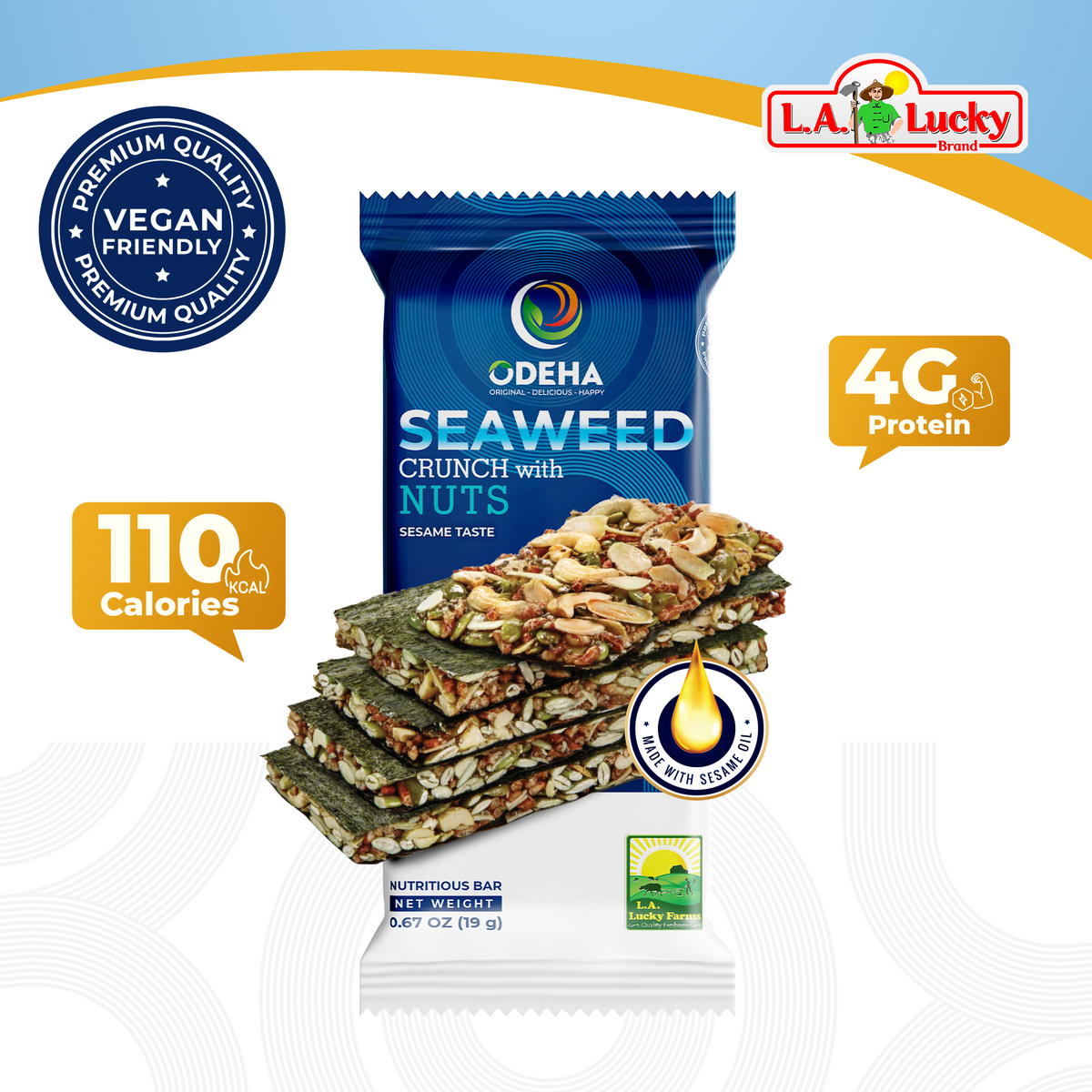 ODEHA Seaweed Crunch with Nuts - Sesame Taste – L.A. Lucky Global