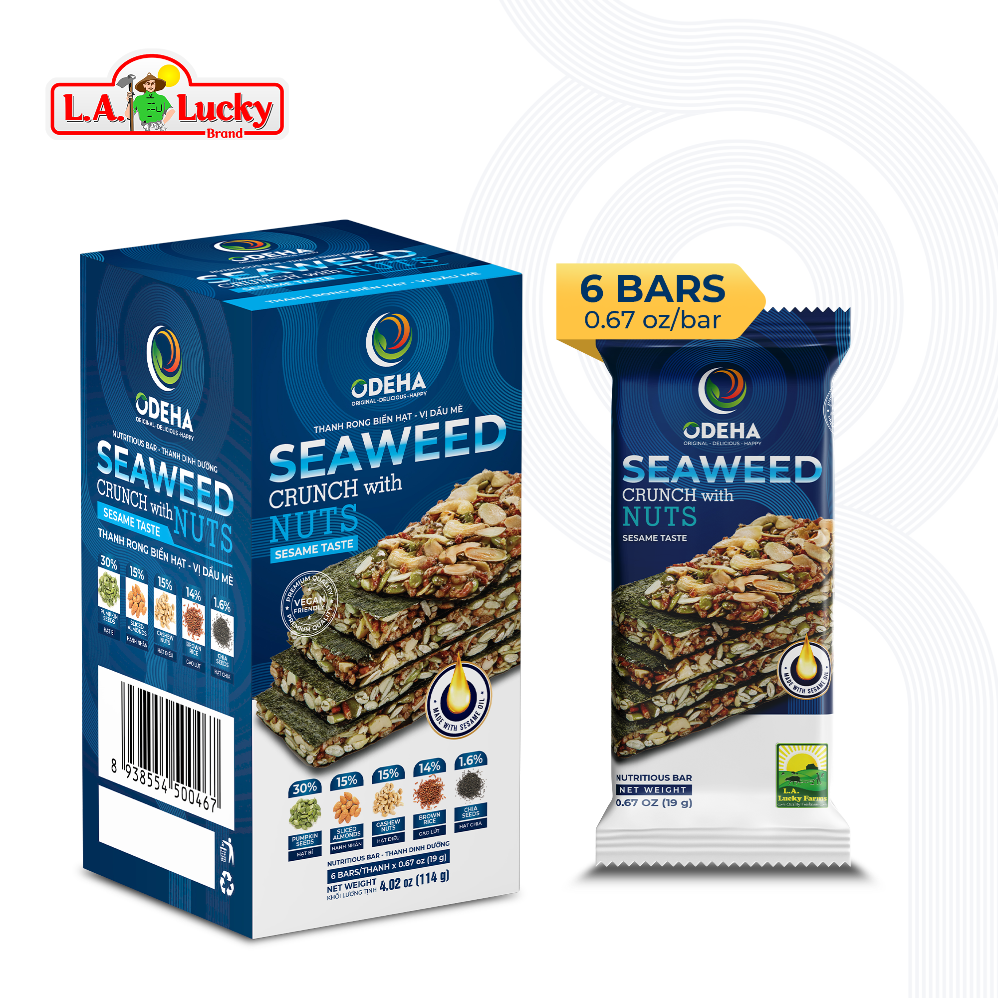 ODEHA Seaweed Crunch with Nuts - Sesame Taste – L.A. Lucky Global
