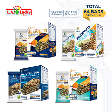 ODEHA Seaweed Crunch with Nuts - The Perfect Combination of Taste - Pack of 4