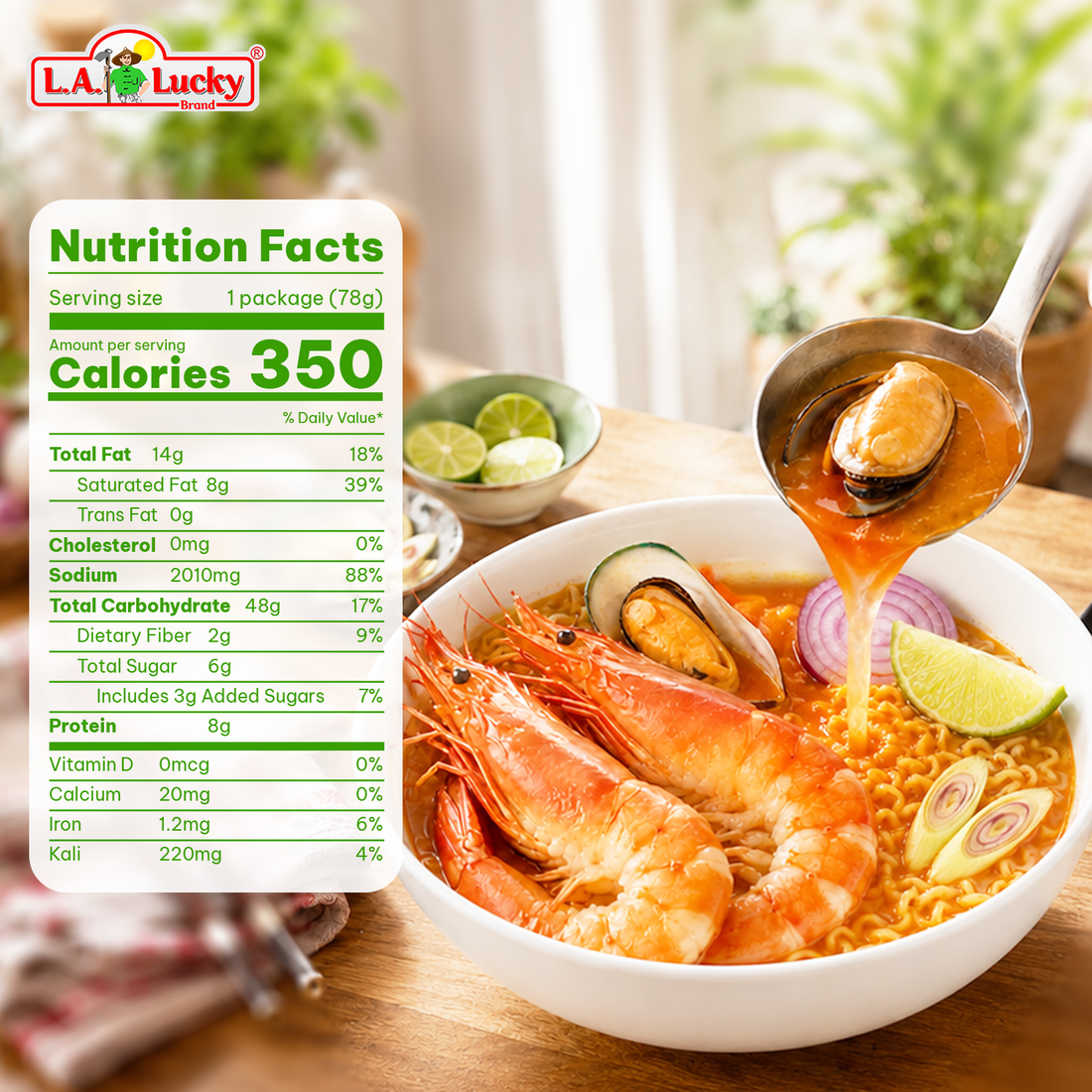 OMACHI Hot & Sour Shrimp Instant Potato Noodles, Bag