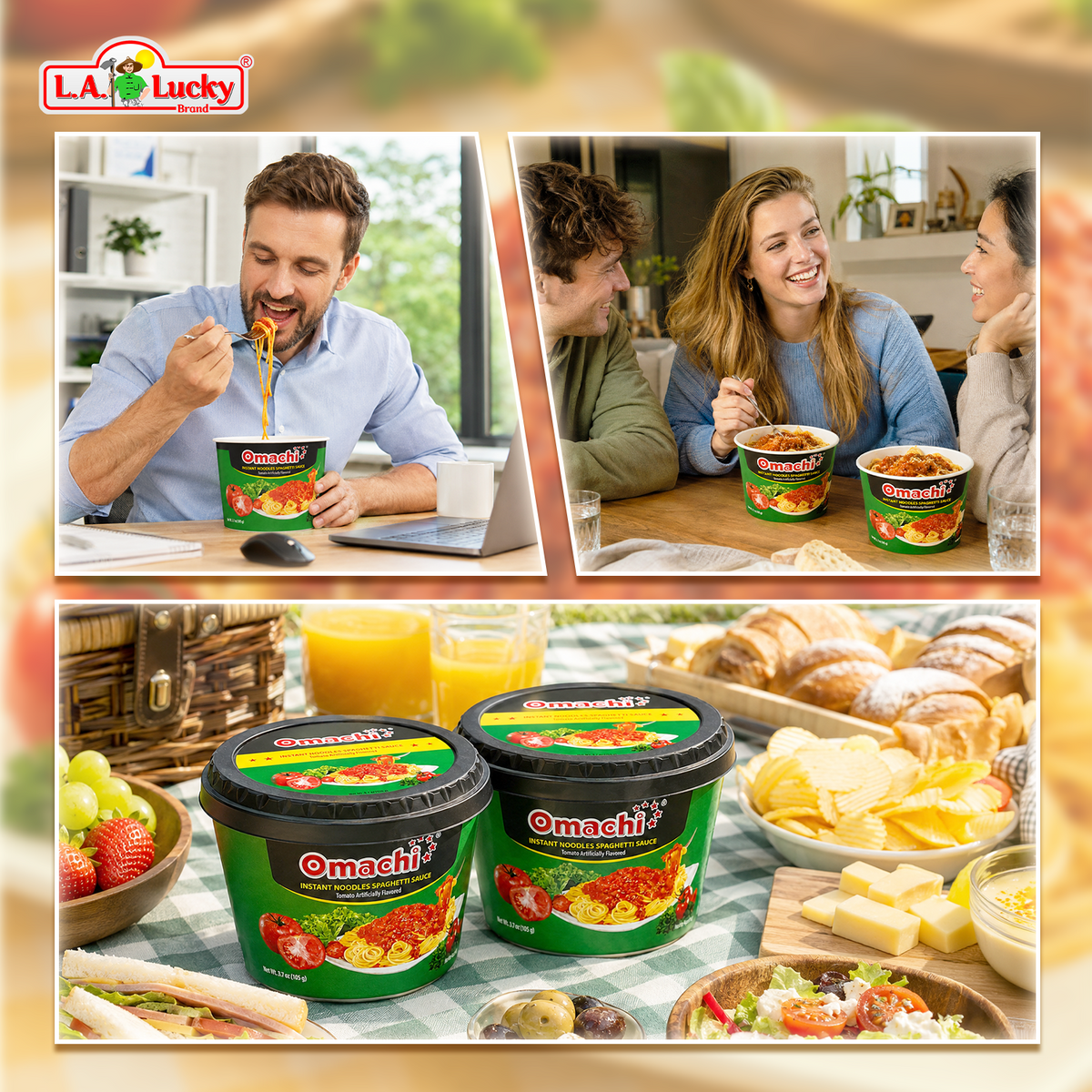 OMACHI instant potato noodles with spaghetti sauce for everyday meals