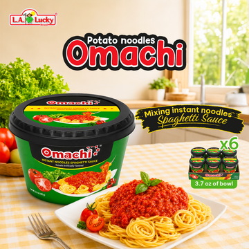 OMACHI instant potato noodles with spaghetti sauce, Pack of 6 bowls