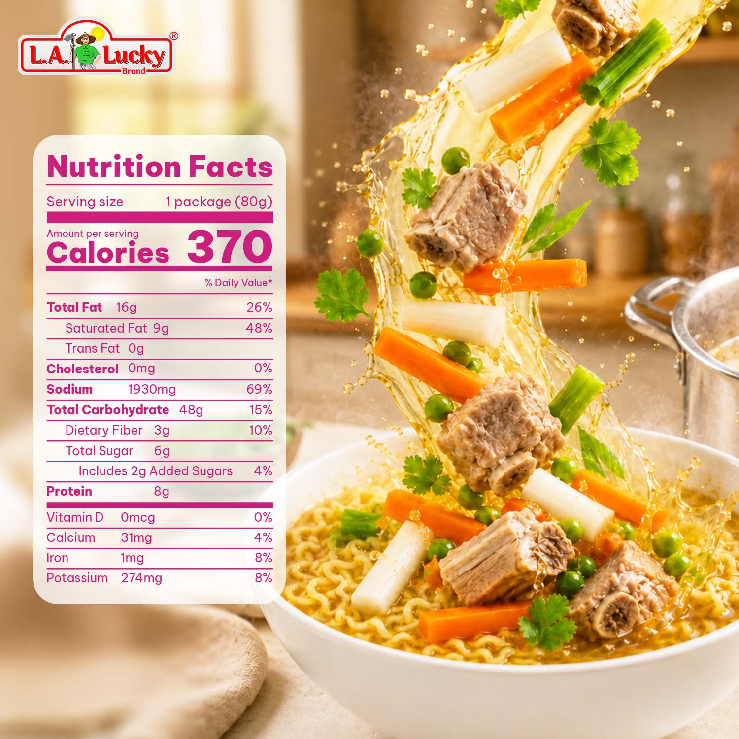 OMACHI pork rib soup flavor potato instant noodles nutrition facts