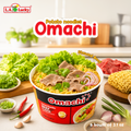 Omachi Stewed Beef Flavor Potato Noodle Bowl pack of 6 front view