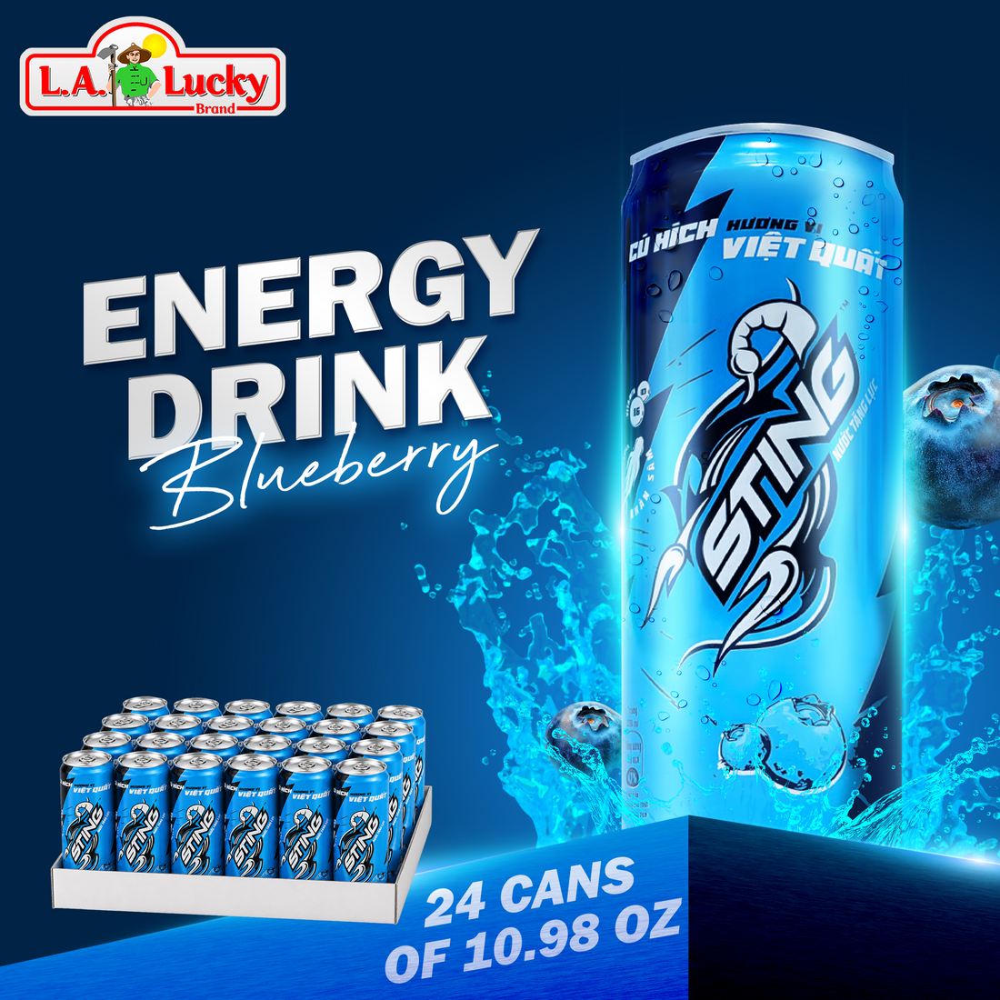 STING Blueberry Energy Drink – 10.82 oz Cans