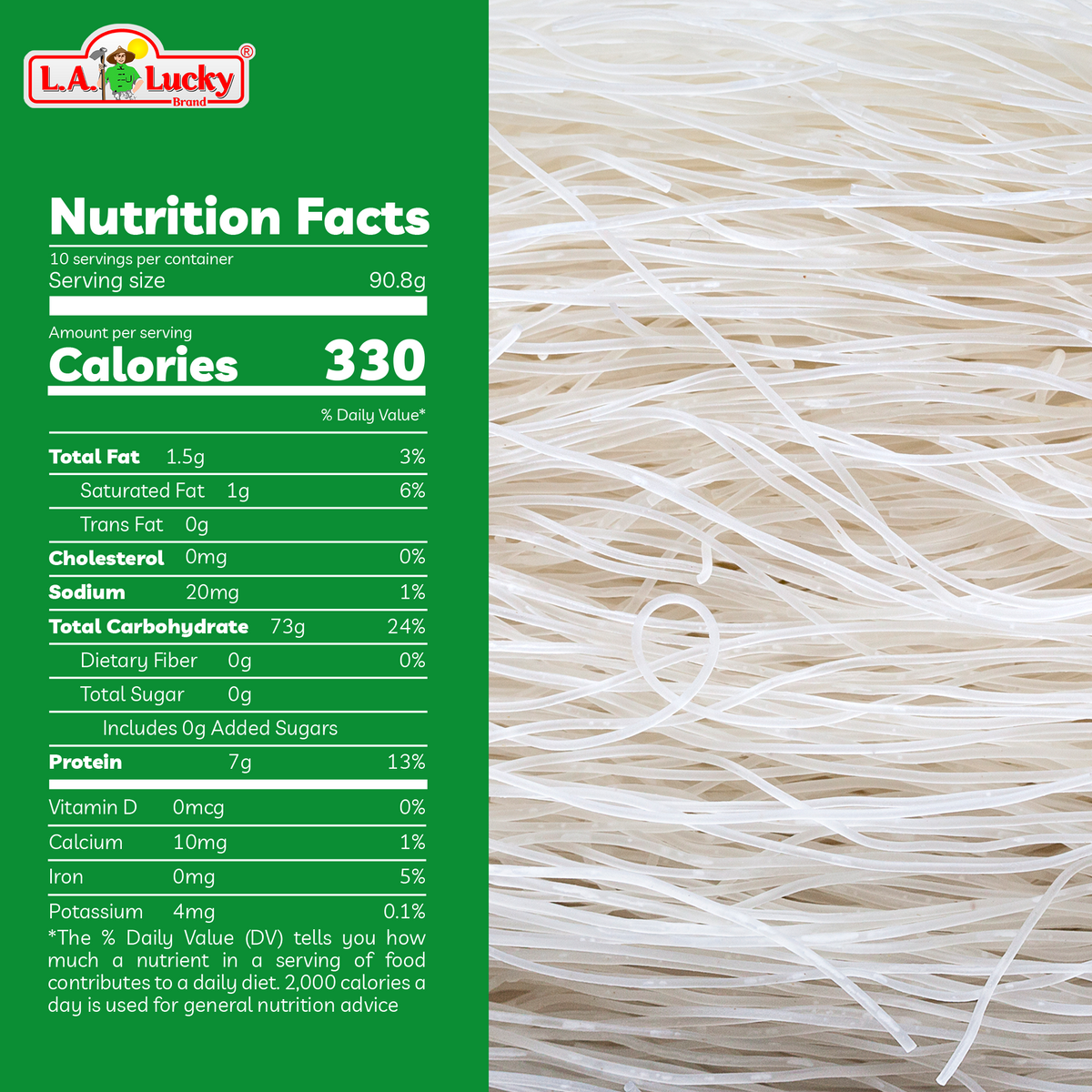 TUFUCO rice vermicelli 2 lb bags - nutrition facts