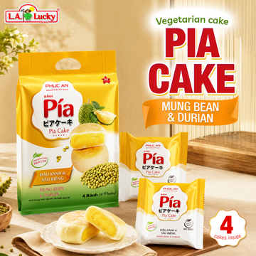 Vegetarian Vietnamese Pia Cake with Durian & Mung Bean – 400g Box 4 Cakes