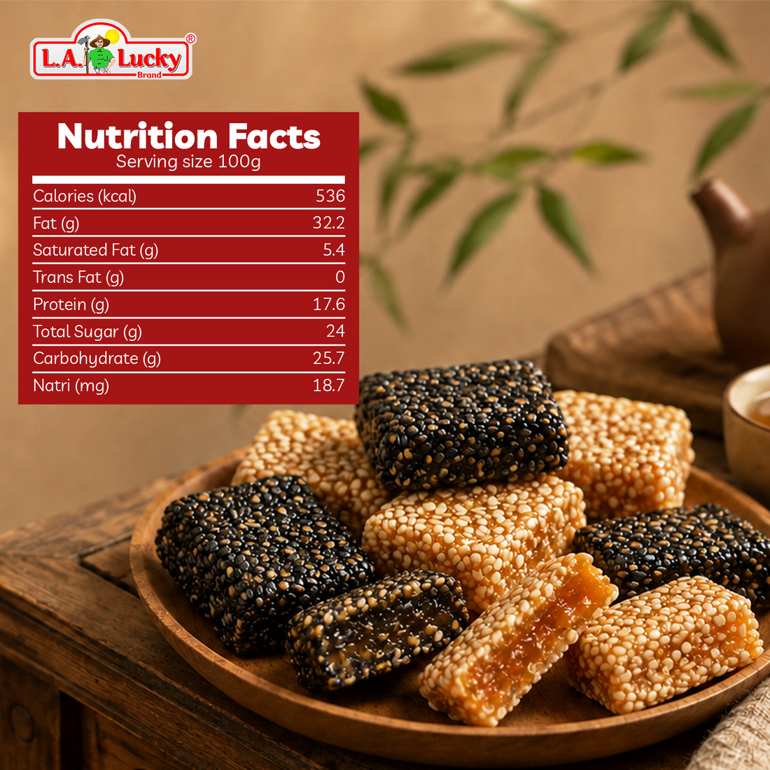 Viet Xua Traditional Black and White Sesame Candy 7 oz box