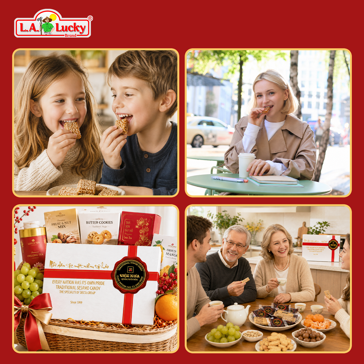 Viet Xua Traditional White Sesame Candy for sharing and gifting