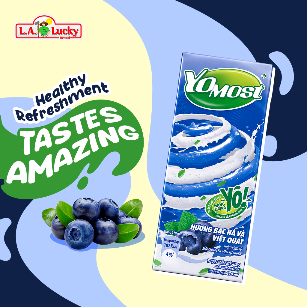 Yomost blueberry mint yogurt drink with blueberry flavor